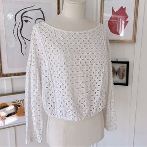 Forever 21 Eyelet Lace Long Sleeve Blouse